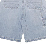 Mens Light Blue Carpenter Denim Casual Shorts 2XL W33 Loose Fit Cotton Blend