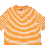 CHAPS Mens Orange & White Striped Short Sleeve Polo Shirt 2XL Cotton Blend