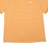 CHAPS Mens Orange & White Striped Short Sleeve Polo Shirt 2XL Cotton Blend