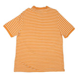 CHAPS Mens Orange & White Striped Short Sleeve Polo Shirt 2XL Cotton Blend