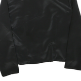 C&A Womens Black Printed Shirt Long Sleeve Collared L Elegant Satin Blend