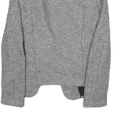 Womens Grey & Black Button Jacket S Plain Tweed Tailored Stylish Elegant