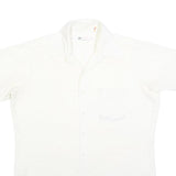 Mens White Shirt Polka Dot Print L Short Sleeve Casual Button Shirt