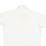 Mens White Shirt Polka Dot Print L Short Sleeve Casual Button Shirt