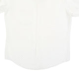 Mens White Shirt Polka Dot Print L Short Sleeve Casual Button Shirt