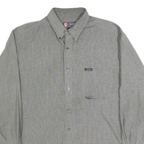 CHAPS RALPH LAUREN Mens Grey & Blue Check Shirt L Classic Button Down Casual