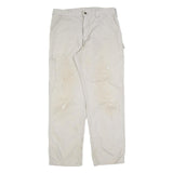 CARHARTT Mens Cotton Blend Beige Relaxed Straight Trousers W34 L32 Workwear