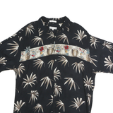 PIERRE CARDIN Mens Black Rayon Hawaiian Style XL Casual Summer Shirt