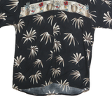 PIERRE CARDIN Mens Black Rayon Hawaiian Style XL Casual Summer Shirt
