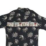 PIERRE CARDIN Mens Black Rayon Hawaiian Style XL Casual Summer Shirt