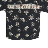 PIERRE CARDIN Mens Black Rayon Hawaiian Style XL Casual Summer Shirt