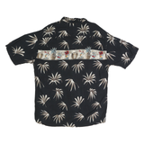 PIERRE CARDIN Mens Black Rayon Hawaiian Style XL Casual Summer Shirt