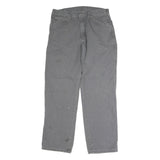 DICKIES Mens Jeans Grey Regular Straight Denim W33 L30 Workwear Durable Button