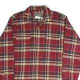 FIELD & STREAM Mens Red & Cream Plaid Shirt XL Cotton Blend Casual Outdoor