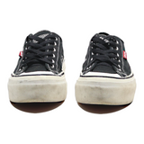 LEVI'S Platform Trainers Black Canvas Womens UK 5