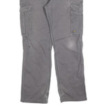 CARHARTT Mens Cotton Blend Grey Relaxed Cargo Work Trousers W34 L34 Durable Fit