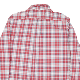 TIMBERLAND Mens Red & White Plaid Cotton Blend Shirt XL Button-Down Long Sleeve