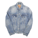 LEVI'S Mens Blue Denim Jacket S Cotton Blend Button Closure Classic Fit Casual