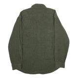 Mens Green Cotton Plain Shirt XL Casual Button Front Button Pockets