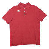 KAPPA Mens Red Polo Shirt Short Sleeve Cotton Blend M Casual Sports Logo