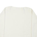 CALVIN KLEIN Womens White Plain Cotton Blend Jumper Crew Neck Basic Knit M