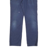 CARHARTT Mens Cotton Blend Blue Regular Straight Trousers W33 L32 Workwear Zip