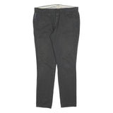 REVIEW Mens Cotton Blend Black Slim Straight Trousers W36 L32 Classic Casual Zip