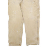 DICKIES Mens Loose Fit Beige Cotton Blend Jeans W34 L30 Workwear Zip Closure