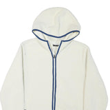 CRANE Mens White Hoodie M Full Zip Warm Fleece Jacket Casual Outerwear