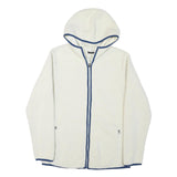 CRANE Mens White Hoodie M Full Zip Warm Fleece Jacket Casual Outerwear