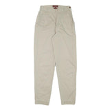 LOGG Womens Slim Beige Cotton Blend Trousers W24 L28 Zip Casual Stylish