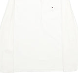 TOMMY HILFIGER Womens White Long Sleeve Plain L Cotton Blend Polo Shirt