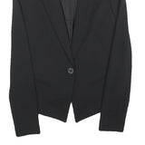 PINKO Womens Black Tailored Jacket UK 10 Polyester Blend Button Closure Plain