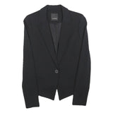 PINKO Womens Black Tailored Jacket UK 10 Polyester Blend Button Closure Plain
