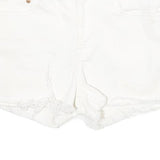 LEVI'S Womens White Casual Denim Shorts S W26 Frayed Hem Stretch Cotton Blend
