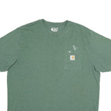 CARHARTT Mens Green Pocket T-Shirt XL Short Sleeve Crew Neck Cotton Blend Casual