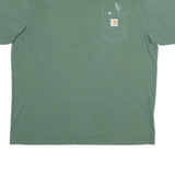 CARHARTT Mens Green Pocket T-Shirt XL Short Sleeve Crew Neck Cotton Blend Casual