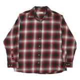 HOBBS CREAK Mens Red & Black Check Shirt XL Cotton Blend Long Sleeve Button