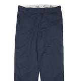 DICKIES Mens Cotton Blend Navy Regular Fit Straight Leg Trousers W34 L30