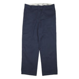 DICKIES Mens Cotton Blend Navy Regular Fit Straight Leg Trousers W34 L30