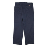 DICKIES Mens Cotton Blend Navy Regular Fit Straight Leg Trousers W34 L30