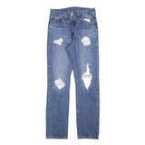 LEVI'S 501 Womens Jeans Blue Regular Straight Denim Medium W27 L32 Distressed