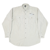 ANDERSON GEOFF Mens Cream L Cotton Blend Casual Button-Down Shirt Long Sleeve
