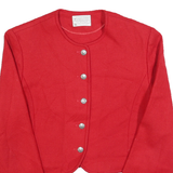 PENDLETON Womens Red Wool Button Jacket M Plain Classic Cropped