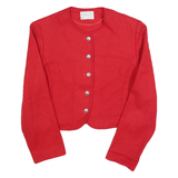 PENDLETON Womens Red Wool Button Jacket M Plain Classic Cropped