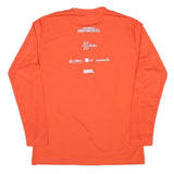 Womens Orange Long Sleeve Crew Neck Graphic T-Shirt L Polyester Sport Event