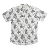 WD & JUNIOR Mens White & Black Pattern Cotton Shirt XL Casual Summer Short