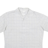 MR CALIFORNIA Mens Grey Check Shirt M Short Sleeve Button Collar Casual