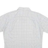MR CALIFORNIA Mens Grey Check Shirt M Short Sleeve Button Collar Casual