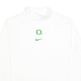NIKE Womens White Cotton Blend Long Sleeve Roll Neck T-Shirt 2XL Logo Print